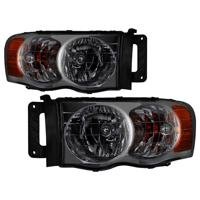 Spyder Chrome Smoked Headlights 02-05 Dodge Ram